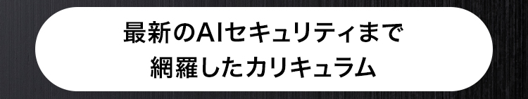 最新のAIセキュリティまで
網羅したカリキュラム